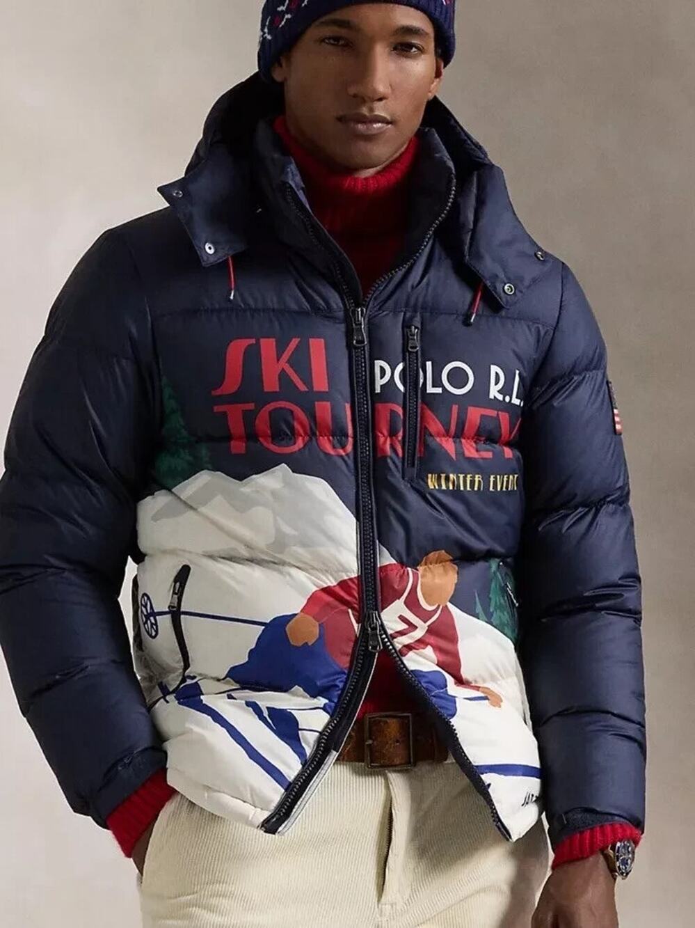 Polo Ralph Lauren Gorham Ski-Print Down Jacket L NWT